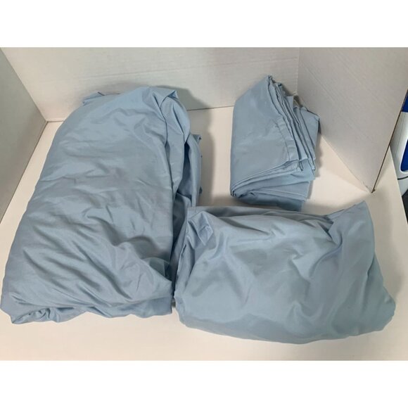 Home Classics 4 Piece Sheet Set Queen Light Blue Flat Fitted 2 Standard Pillowca - Picture 1 of 5